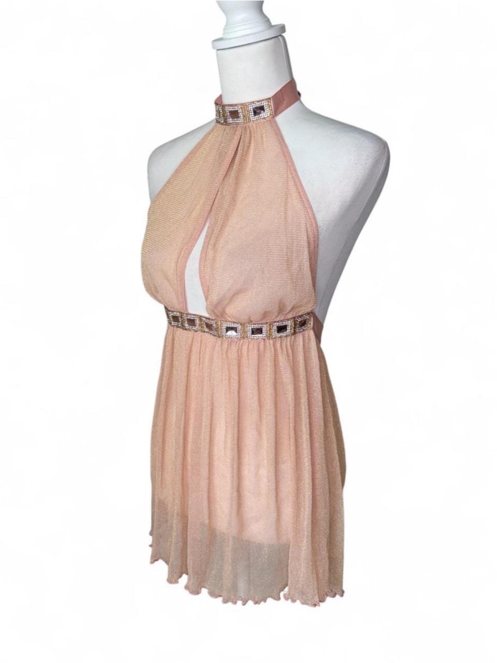 Dreamgirl Shimmer Sparkle Halter Dress